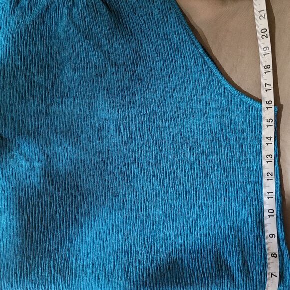 Cable & Gauge size medium blue roughed mock neck halter top NWT - Picture 7 of 12